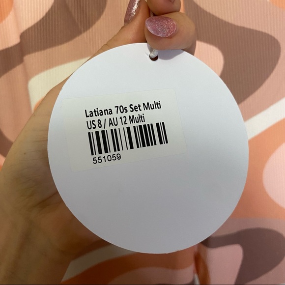 Princess Polly NWT 70s Colorful Swirl Orange Latiana Pants + Top Set Size 8 US - Picture 4 of 11